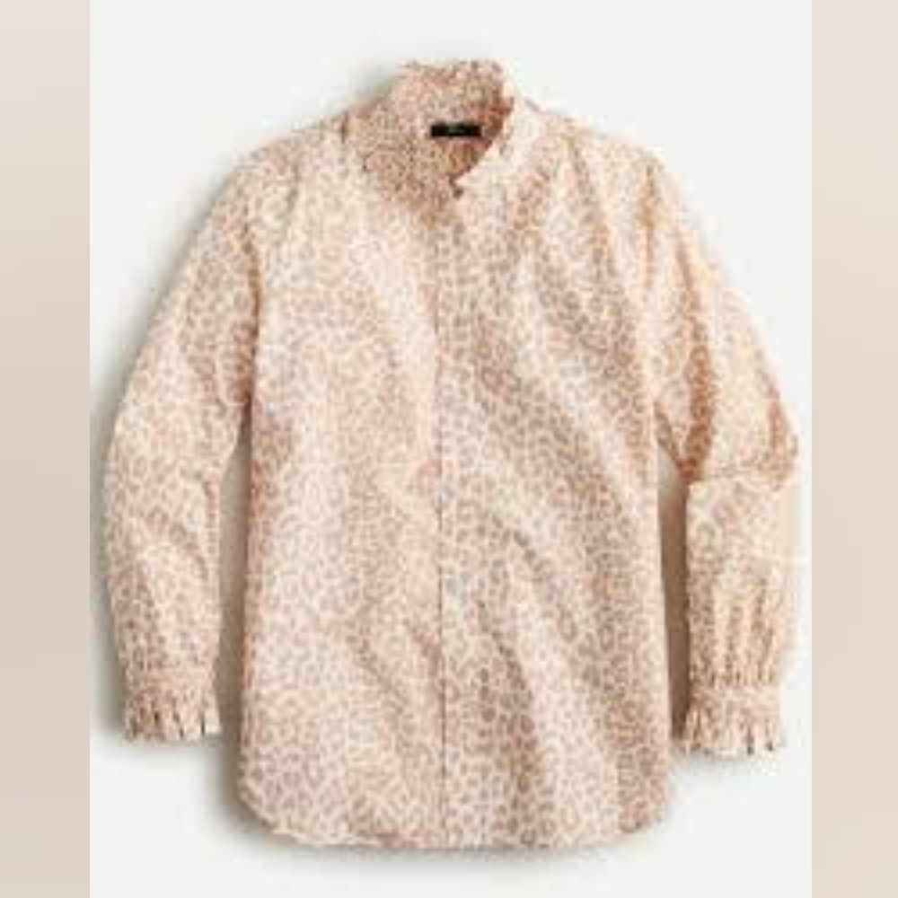 J. Crew Classic Fit Ruffle Neck Blouse Sz. 24